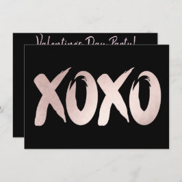 XOXO赤面ピンク | Chic Brushstroke Valentines Day 招待状