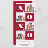 XOXO はっきりした 4モダンフォトハッピーバレンタインデー シーズンカード (正面/裏面)