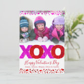 XOXO はっきりした Valentine's Day写真ハート シーズンカード (スタンド正面)
