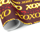 XOXO、キス、およびハート ラッピングペーパー (ロールコーナー)
