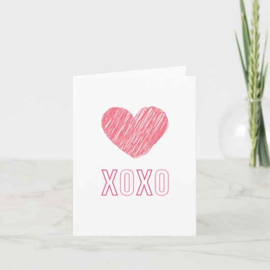 「XOXO」グリーティングカード ノートカード (正面)