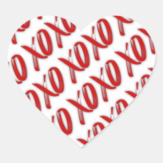 XOXO セクシーな赤いステッカー ハートシール (正面)