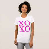 XOXO/ネオンピンク/ブラシモダンスクリプト Tシャツ (正面フル)