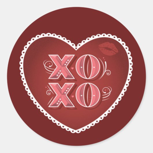 XOXO（ハグとキス）/ ステッカー (正面)