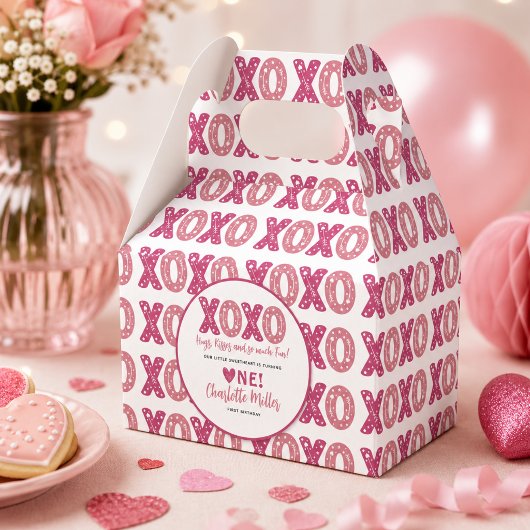 XOXO ハグとキス バレンタインデー 1歳の誕生日 フェイバーボックス