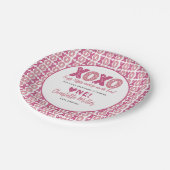 XOXO ハグとキス バレンタインデー 1歳の誕生日 ペーパープレート (アングル)