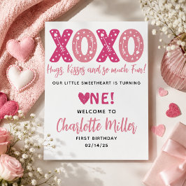 XOXO ハグとキス バレンタインデー 1歳の誕生日 ポスター
