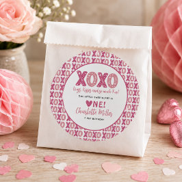 XOXO ハグとキス バレンタインデー 1歳の誕生日 ラウンドシール