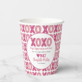 XOXO ハグとキス バレンタインデー 1歳の誕生日 紙コップ (裏面)