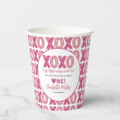 XOXO ハグとキス バレンタインデー 1歳の誕生日 紙コップ (正面)