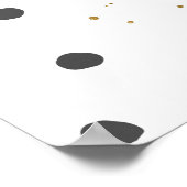 "XOXO"ハグ&キスフェイク金ゴールドドットポスター ポスター (角)