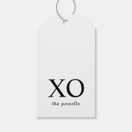 XOXO ハグ＆キス シンプル ブラック＆ホワイト ギフトタグ