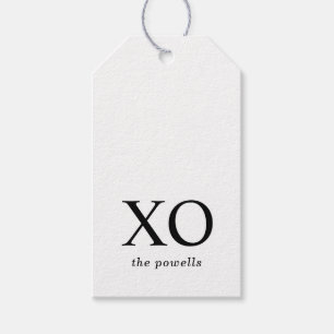 XOXO ハグ&キス シンプル ブラック&ホワイト ギフトタグ