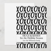 XOXO ハグ キス ブラック ホワイト ミニマリスト シーズンカード (正面/裏面)