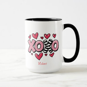XOXO ハッピー バレンタインデー かわいい 赤いハート マグカップ