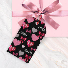 XOXO ハートとリボン バレンタインデー ギフトタグ