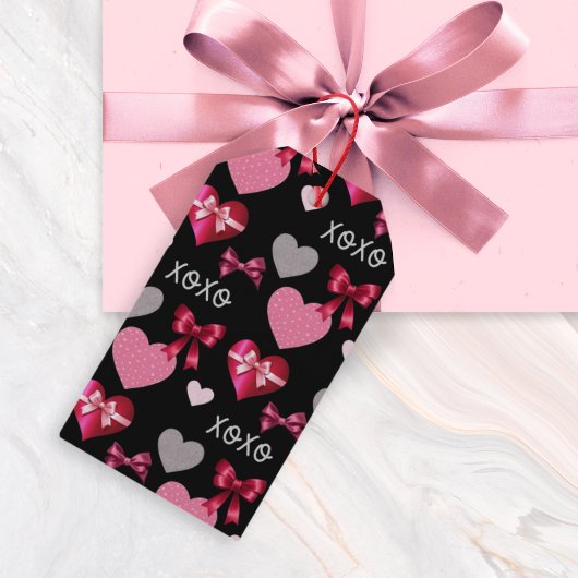 XOXO ハートとリボン バレンタインデー ギフトタグ