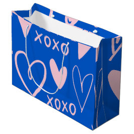 XOXO ハート柄 大きなギフトバッグ ラージペーパーバッグ