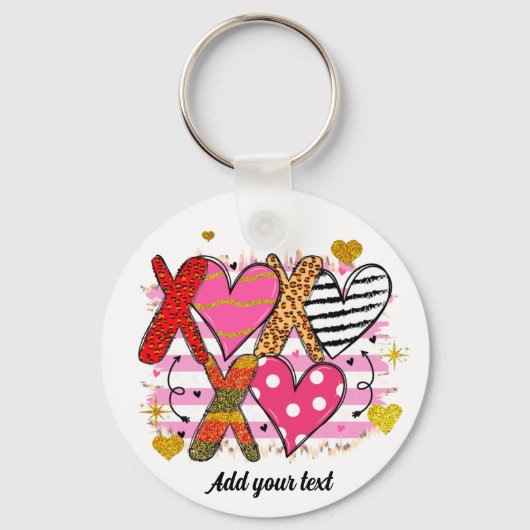 XOXO ハート かわいい&遊び心 キーホルダー (正面)