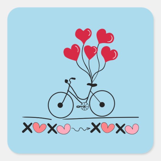 XOXO、バレンタインデー スクエアシール (正面)