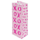 "XOXO"ピンクストロークバレンタインデワイン抱き枕 ワインギフトバッグ (裏面アングル)