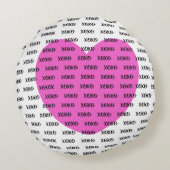 XOXO ピンク ハート ラウンド クッション (裏面)