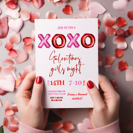 XOXO ホイル風船 ガレンタインズ女子 ご招待 招待状