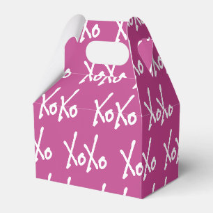 XOXO マゼンタ ホットピンクとホワイト バレンタインデー フェイバーボックス