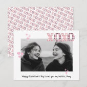 XOXO モダン Galentine's Dayカスタムフォト&文字ポー ポストカード (正面/裏面)