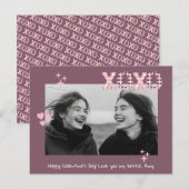 XOXO モダン Galentine's Dayカスタムフォト&文字ポー ポストカード (正面/裏面)