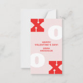 XOXO モダン Pink Valentine's Classroomの写真 ノートカード (正面)