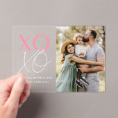 XOXO モダン Pink Valentine's Day写真 アクリル招待状 (インサイチュ (ポータブル))