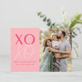 XOXO モダン Pink Valentine's Day写真 シーズンカード (スタンド正面)
