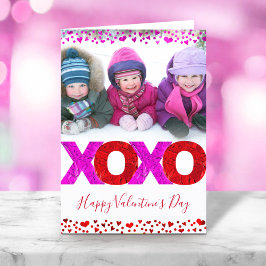 XOXO モダン Valentine's Dayのハート写真 シーズンカード