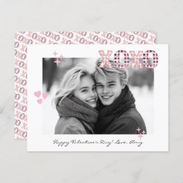 XOXO モダン Valentine's Dayの写真とカスタム文字 ポストカード