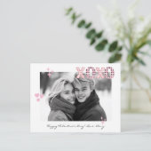 XOXO モダン Valentine's Dayの写真とカスタム文字 ポストカード (スタンド正面)