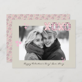 XOXO モダン Valentine's Dayの写真とカスタム文字 ポストカード