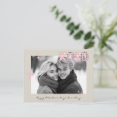 XOXO モダン Valentine's Dayの写真とカスタム文字 ポストカード (スタンド正面)