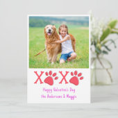 XOXO モダン Valentines Day Dog Lover Pet写真 シーズンカード (スタンド正面)