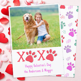 XOXO モダン Valentines Day Dog Lover Pet写真 シーズンカード