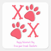 XOXO モダン Valentines Day Dog Lover Pet写真 スクエアシール (正面)