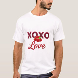XOXO ラブ チェリー ハート カップル Tシャツ
