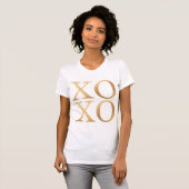 XOXO/偽ゴールド/モダンブラシスクリプト Tシャツ (正面フル)