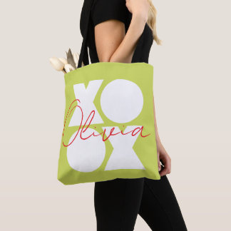 XOXO - 大きなロゴデザインが白でプリント トートバッグ