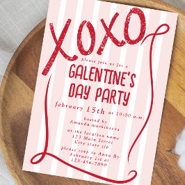 XOXO 手描きガレンティーンズデーパーティー 招待状