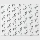 "XOXO"手描きレタリングパターン ラッピングペーパー (フラット)