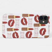 XOXO、赤い唇、赤い口紅のパターン Case-Mate iPhoneケース (裏面(横))