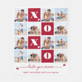 XOXO 4はっきりしたフォトモダンコラージバレンタインデー フリースブランケット (正面)