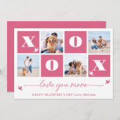 XOXO 4モダンフォトはっきりしたコラージバレンタインデー シーズンカード (正面/裏面)