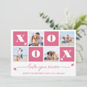 XOXO 4モダンフォトはっきりしたコラージバレンタインデー シーズンカード (スタンド正面)